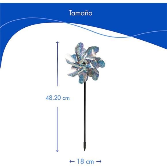 Premium Repellent Pin Wheels - Sparkly Holographic Wheel Spinners, Scare Birds - Picture 6 of 6